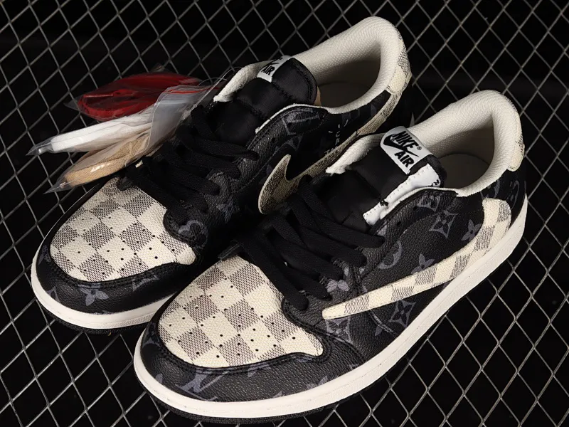 All categories Air Jordan Jordan series basketball shoes Air Jordan 1 Low Donkey brand x Travis Scott x Air Jordan 1 AJ1 Joe 1 lightning overhead low-top basketball shoes DM7866-512